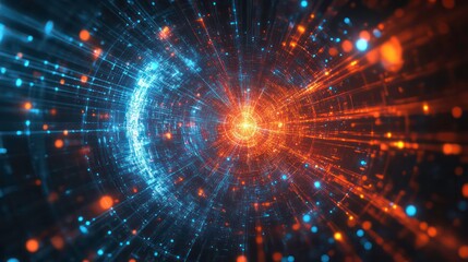 Poster - Quantum computer performing complex calculations at speeds unimaginable on classical computers.