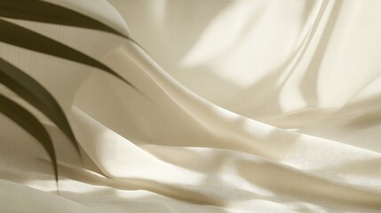 Poster - A warm beige canvas texture with visible fabric threads, creating a minimalist and elegant blank background.