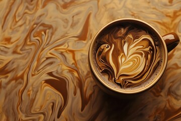 Wall Mural - Coffee Swirl: Latte Art in a Cup