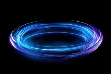 Poster - Abstract swirling light trails in blue and purple