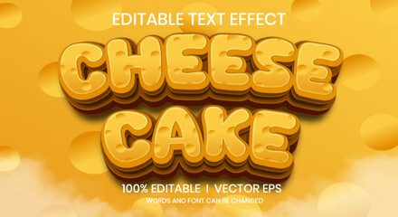 Poster - cheese cake vector text effect with modern style design