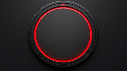 Poster - Abstract Black Circle With Red Neon Light
