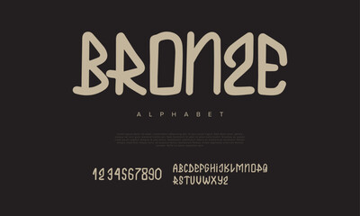 Leinwandbilder - Bronze font Calligraphy Logotype Script Brush Font Type Font lettering handwritten