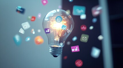 Poster - Illuminating Ideas: A Visual Representation of Digital Innovation and Technological Advancement in the Modern Era