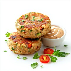 Wall Mural -  Light millet patties with finely chopped