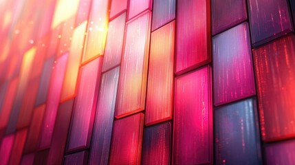 Poster - Abstract Glowing Rectangular Panels Digital Art