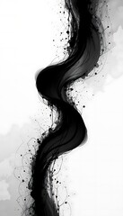 Poster - Abstract Black Ink Wave Design Artwork