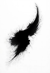 Poster - Abstract Black Ink Splash Wing Design