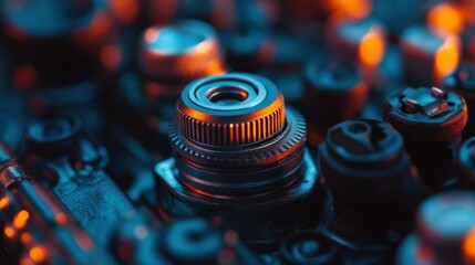 Poster - Close-Up of Coolant Temperature Sensor on Machinery Components
