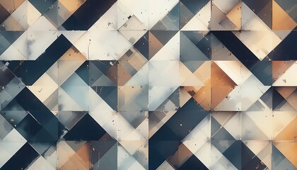 Poster - Abstract Geometric Pattern Of Triangles And Squares