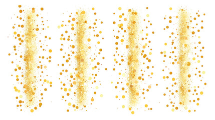Poster - Gold Glitter Splatter Collection Transparent Background Generative AI
