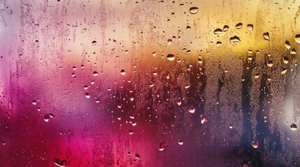 Wall Mural - water drops on a glass surface, water, drops, glass, condensation, rain,clear, wet, abstract, macro,