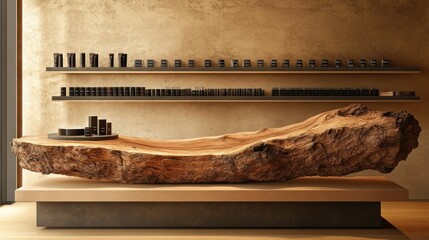Poster - Artistic Presentation of Log Cross Section in Modern Interior