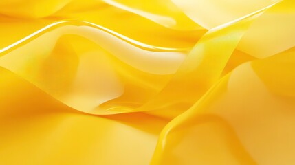 Poster - Yellow vinyl film overlapped pieces on wavy texture background, design, film