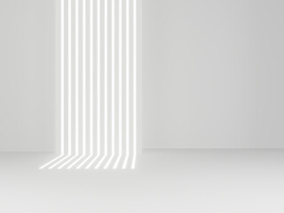 Wall Mural - 3d white sci-fi product display background with neon lights