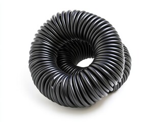 Aufkleber - Abstract black coiled rings, 3D render.