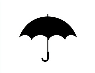 simple black umbrella icon silhouette on white background.