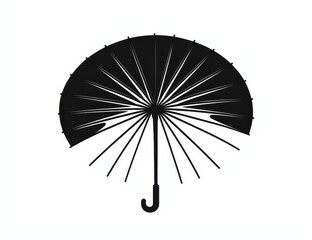 Aufkleber - Black and white umbrella graphic design.