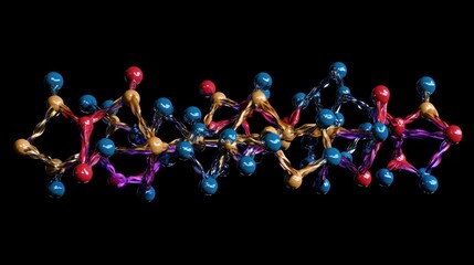 Poster - 3D Model of a Complex Molecular Structure: A Visual Representation of Chemical Bonds and Atomic Arrangement