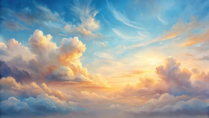Wall Mural - A Serene Panorama of Golden Hues Across a Vast and Dreamlike Sky