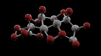 Poster - 3D Model of a Complex Molecule:  A detailed visualization of molecular structure, showcasing the intricate bonds and spatial arrangement of atoms.