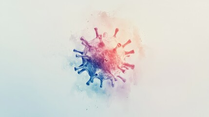 Poster - Abstract Representation of Virus Cell with Colorful Digital Effect