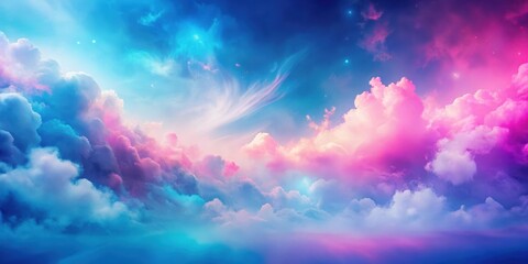 Wall Mural - Vibrant pink and blue hues blend together in a mesmerizing abstract background with blurred lines creating a dreamy atmosphere, clouds, atmosphere