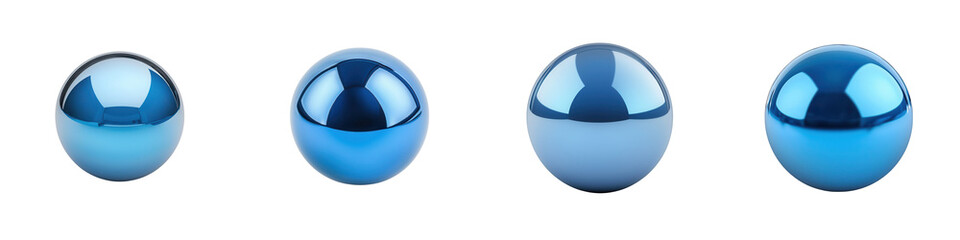 Poster - Shiny Metallic Blue Chrome Spherical Orbs with Minimalist Modern Abstract Geometric Pattern Design  3D Render of Reflective Glossy Spheres for Futuristic Decor Architecture or Technology Concept