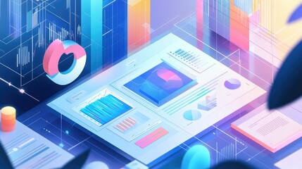 Poster - Colorful Data Visualization with Charts and Graphs in Modern Style