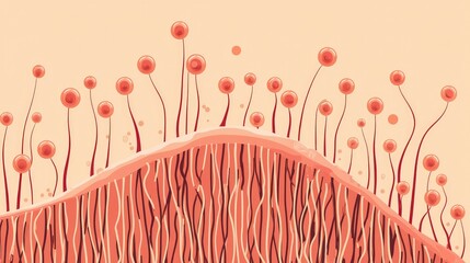Poster - Colorful Abstract Representation of Microorganisms in a Gradient Background