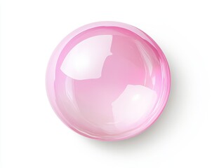Poster - Pink glossy sphere, bubble, orb, ball isolated on white background.