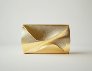 Poster - Abstract gold clutch bag with elegant curves.