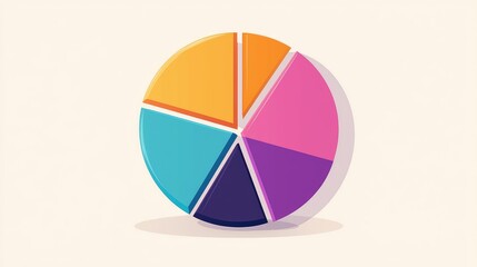 Poster - Colorful Pie Chart Graphic Representing Data Analysis and Statistics
