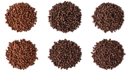 Poster - Chopped Chocolates in Piles on White Generative AI