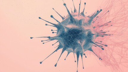 Poster - Abstract Concept of Virus Structure with Colorful Background Design