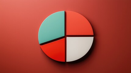 Poster - Modern Minimalist Pie Chart Design with Colorful Segments