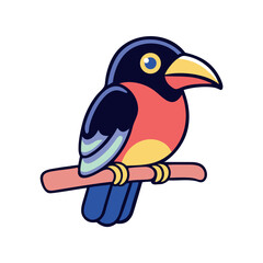 Sticker - Exotic toucan perched tropical rainforest bird icon