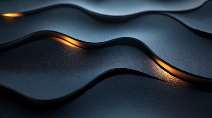 Abstract Dark Wavy Surface Illuminated With Warm Light