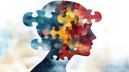 Poster - A conceptual digital created for Mental Health Awareness Day featuring a silhouette of a person divided by vibrant and dark colors symbolizing the emotional struggles of bipolar disorder anxiety
