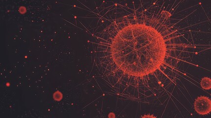 Poster - Abstract representation of virus particles in a dark background