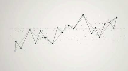 Poster - Abstract Data Visualization with Line Graph and Dots on Light Background