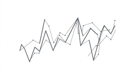 Poster - Abstract Chart Line with Fluctuations and Data Points Illustration