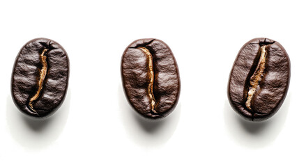 Poster - Roasted Coffee Beans on Clear Background Generative AI