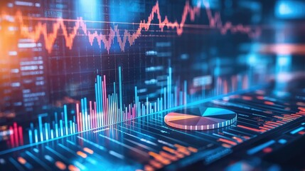 Poster - Data Visualization with Colorful Graphs and Charts on Digital Screen