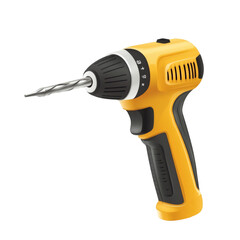 Poster - electric screwdriver isolated on white background, minimal vector style, soft colors, smooth and simple edges, plenty of white space around the object, light and engaging layout