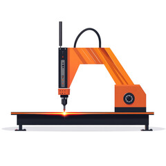 Poster - plasma cutter isolated on white background, minimalistic vector art, soft neutral colors, smooth and clean edges, generous surrounding space for clarity and focus