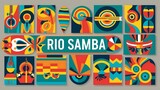 Abstract Rio Samba Carnival Artwork Colorful Design