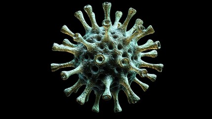 Poster - Detailed 3D Model of a Microbe with Spiky Surface Features