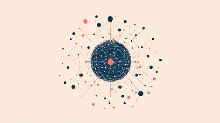 Poster - Abstract Network Connection Concept with Dots and Lines Visuals