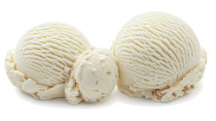 Poster - Vanilla Ice Cream Scoops on a Transparent Background Generative AI